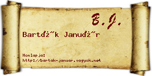 Barták Január névjegykártya